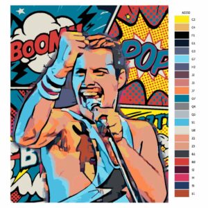 Pokyny na maľovanie podľa čísel Freddie Mercury 03