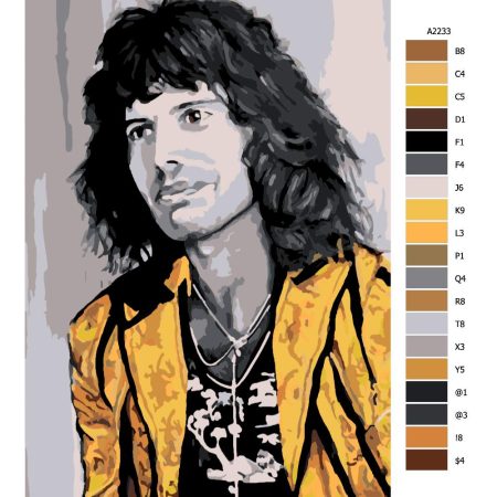 Pokyny na maľovanie podľa čísel Freddie Mercury 04