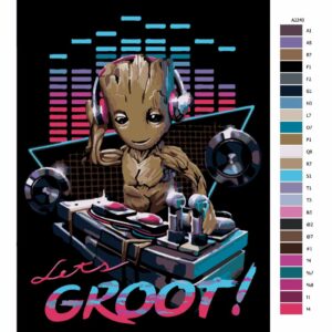 Pokyny na maľovanie podľa čísel Groot DJ