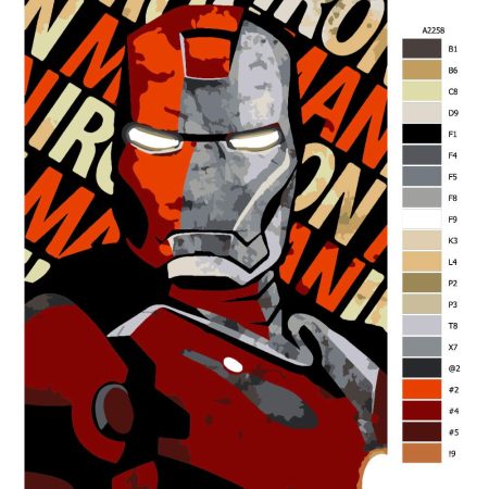 Pokyny na maľovanie podľa čísel Ironman 01