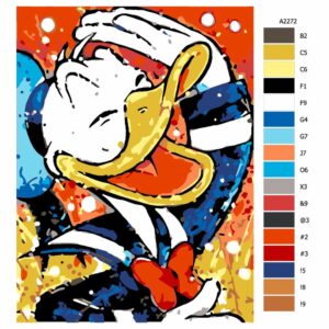 Pokyny na maľovanie podľa čísel Kačer Donald