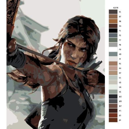 Pokyny na maľovanie podľa čísel Lara Croft 01