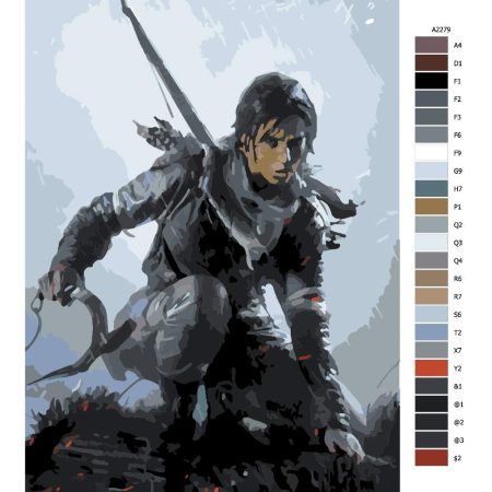 Pokyny na maľovanie podľa čísel Lara Croft 02