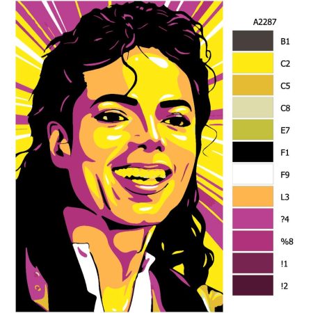 Pokyny na maľovanie podľa čísel Michael Jackson 01