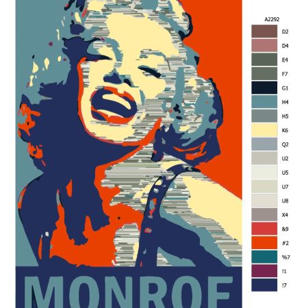 Pokyny na maľovanie podľa čísel Marilyn Monroe 01