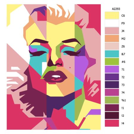 Pokyny na maľovanie podľa čísel Marilyn Monroe 02