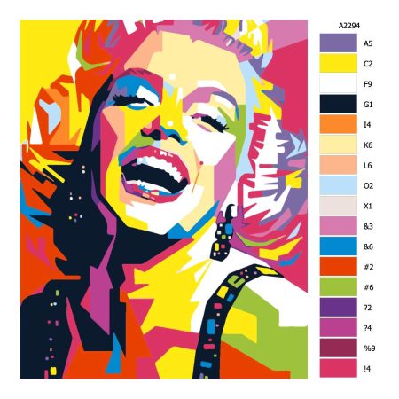 Pokyny na maľovanie podľa čísel Marilyn Monroe 03