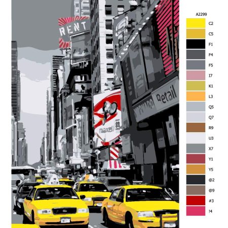 Pokyny na maľovanie podľa čísel New York taxi