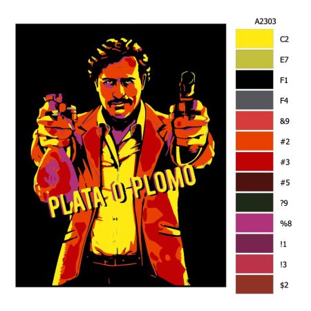 Pokyny na maľovanie podľa čísel Pablo Escobar 02