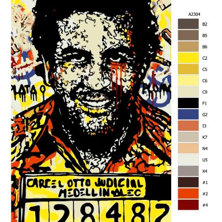Pokyny na maľovanie podľa čísel Pablo Escobar 03