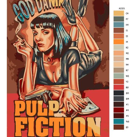 Pokyny na maľovanie podľa čísel Pulp Fiction 03