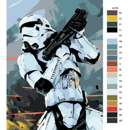 Pokyny na maľovanie podľa čísel Stormtrooper