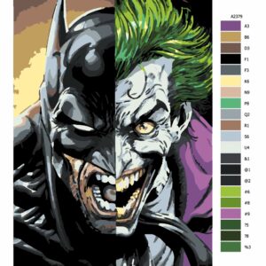 Pokyny na maľovanie podľa čísel Batman vs Joker