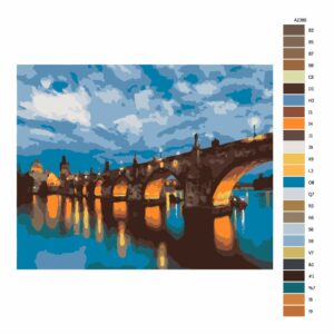 Pokyny na maľovanie podľa čísel Karlův most v podvečer