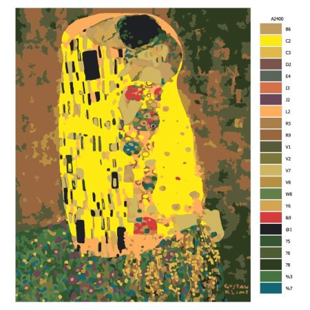 Pokyny na maľovanie podľa čísel Polibek Gustav Klimt
