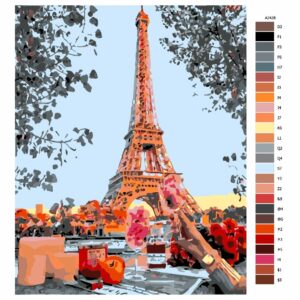 Pokyny na maľovanie podľa čísel Oslava pod Eiffelovkou