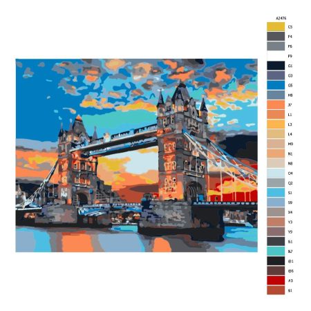 Pokyny na maľovanie podľa čísel Tower Bridge