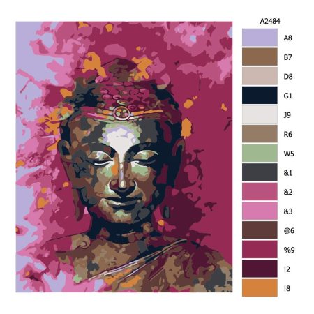 Pokyny na maľovanie podľa čísel V poklidu Buddha