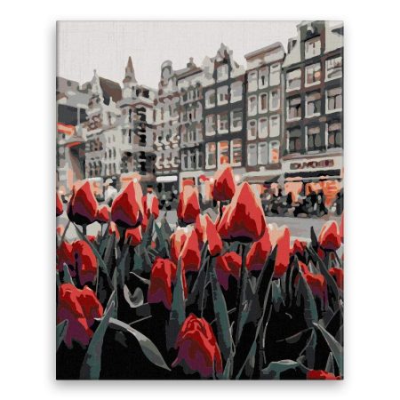 Maľovanie podľa čísel Tulipány v popředí