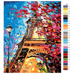 Pokyny na maľovanie podľa čísel Barevná Eiffelova věž