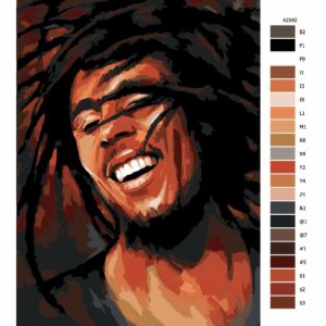 Pokyny na maľovanie podľa čísel Bob Marley