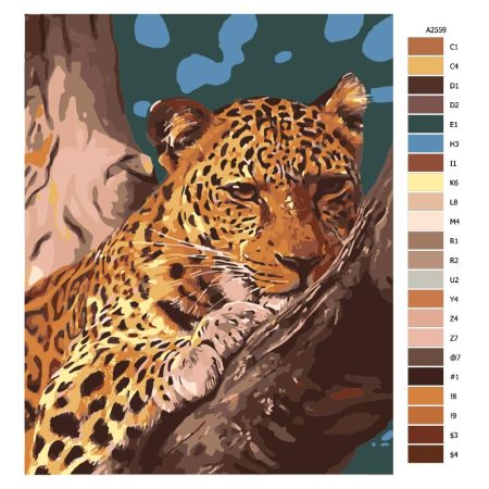 Pokyny na maľovanie podľa čísel Gepard