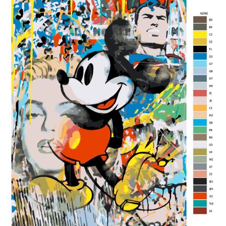 Pokyny na maľovanie podľa čísel Mickey Mouse