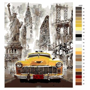 Pokyny na maľovanie podľa čísel Taxi v New Yorku