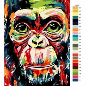 Pokyny na maľovanie podľa čísel Barevná opice