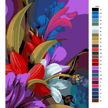 Pokyny na maľovanie podľa čísel Barevné lilie