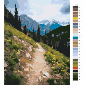 Pokyny na maľovanie podľa čísel Cestička mezi horami