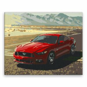 Maľovanie podľa čísel Červený Mustang