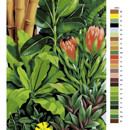 Pokyny na maľovanie podľa čísel Exotické rostliny 02