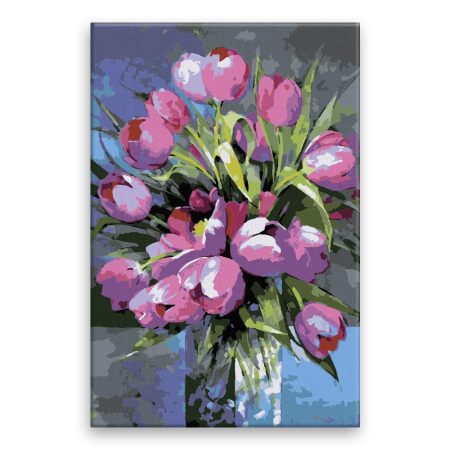 Maľovanie podľa čísel Fialové tulipány