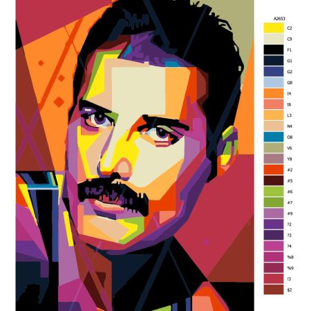 Pokyny na maľovanie podľa čísel Freddie Mercury 05