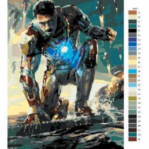 Pokyny na maľovanie podľa čísel Iron Man 02