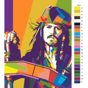 Pokyny na maľovanie podľa čísel Jack Sparrow 04