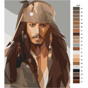 Pokyny na maľovanie podľa čísel Jack Sparrow 05