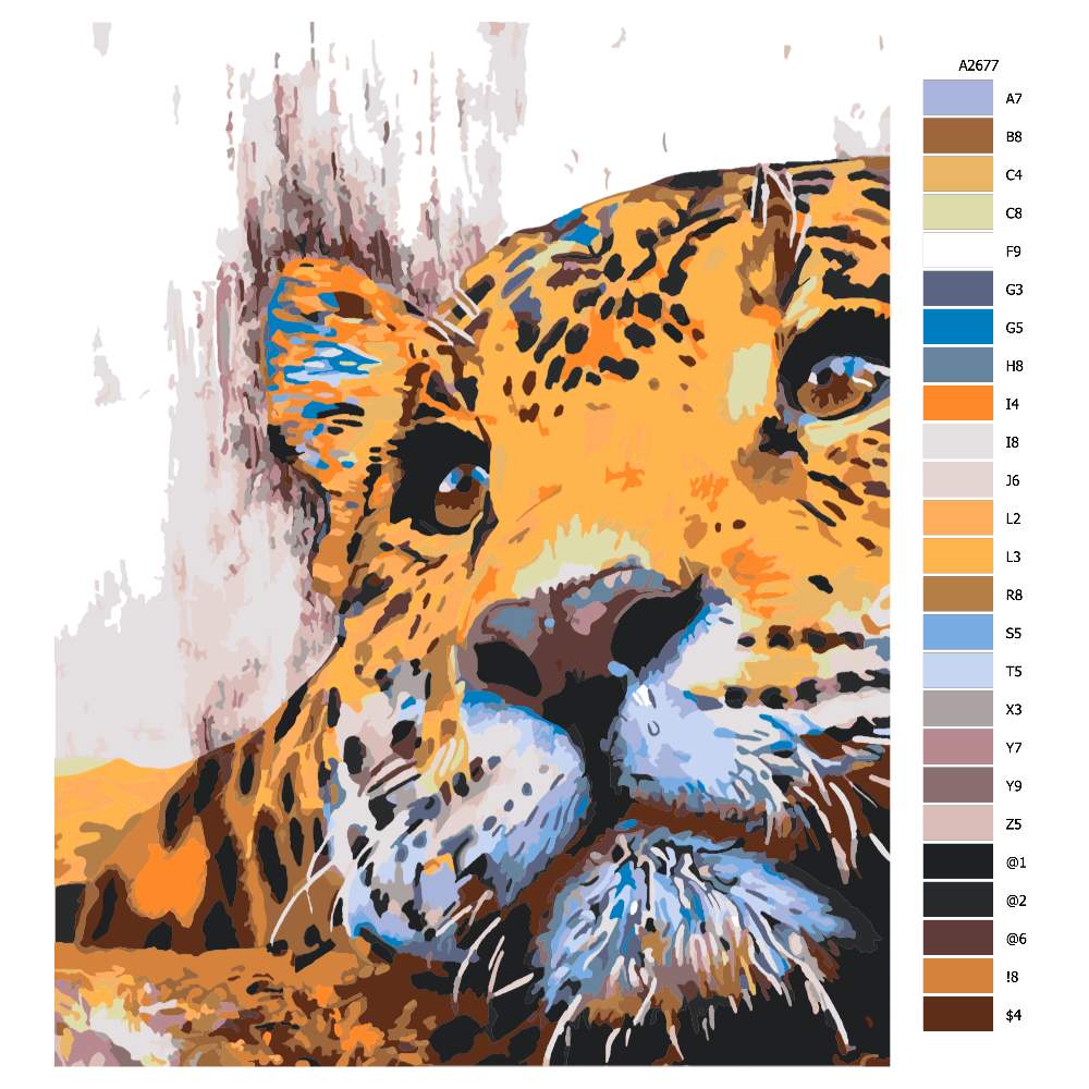 Pokyny na maľovanie podľa čísel Odpočívající jaguár
