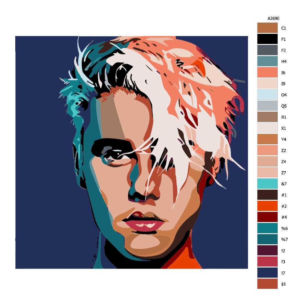 Maľovanie podľa čísel Justin Bieber