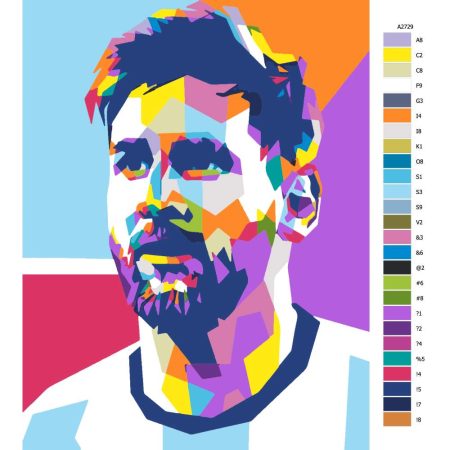 Návod pro malování podle čísel Messi 03