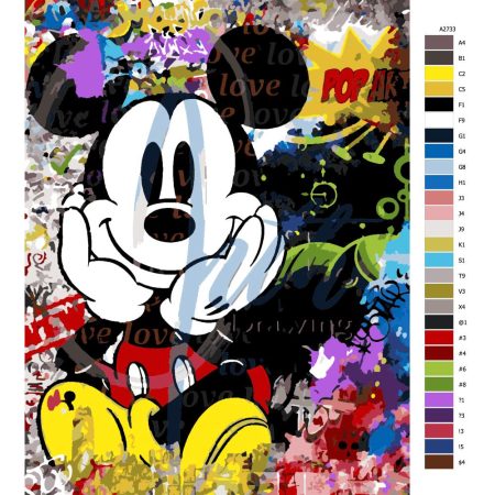 Návod pro malování podle čísel Mickey Mouse 02