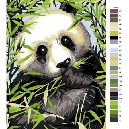 Návod pro malování podle čísel Roztomilá panda