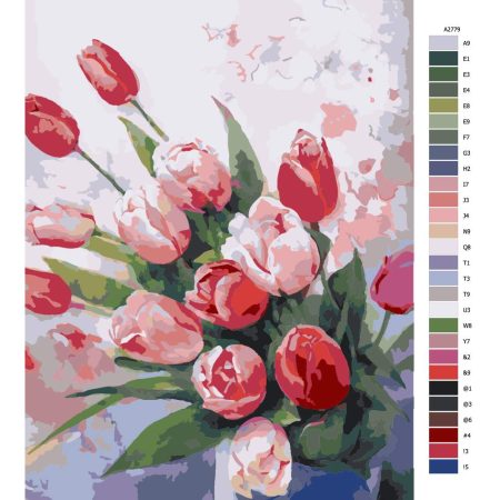 Návod pro malování podle čísel Růžové tulipány 03