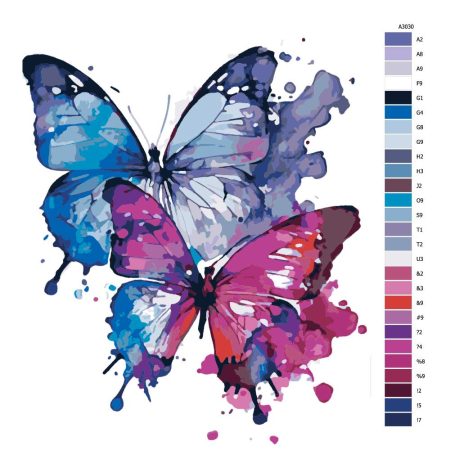 Návod pro malování podle čísel Motýl z vodových barev
