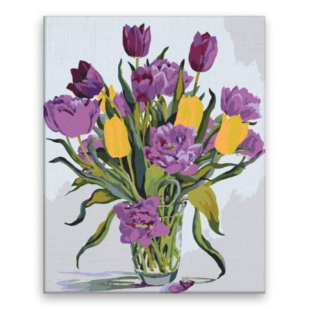 Malování podle čísel Fialové tulipány