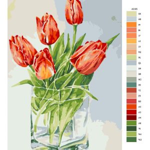 Návod pro malování podle čísel Tulipány ve váze 03