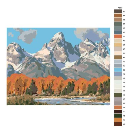 Návod pro malování podle čísel Horské panorama