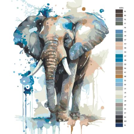 Návod pro malování podle čísel Majestátný slon