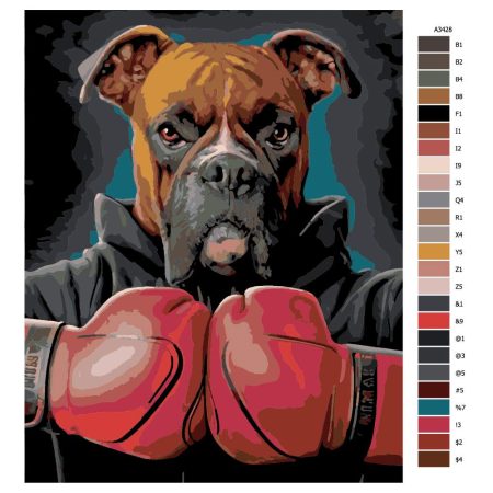 Návod pro malování podle čísel Pes boxer